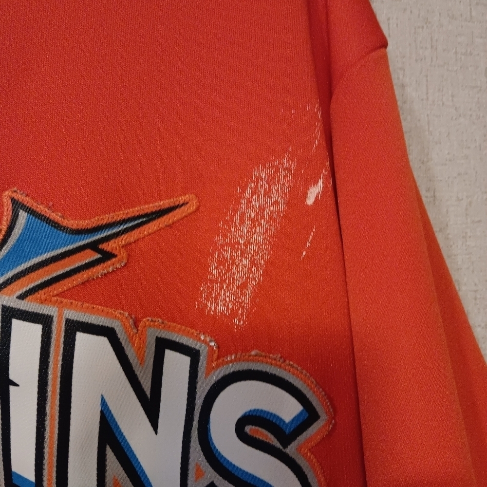Vtg Miami Marlins Jersey M Majestic Orange MLB Genuine Merchandise USA - Picture 2 of 5
